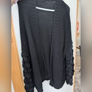 Elegant Black Open-Front Cardigan
